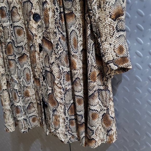 NWT ZARA snakeskin print dress (M) 🐍 earth brown palette - Picture 5 of 9